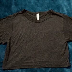 American Apparel Tri-blend T shirt Charcoal Crop Top